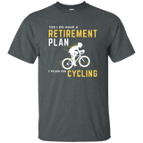 Retirement Plan Funny Bicycle Cycling Humor Graphic T-Shirt_Black