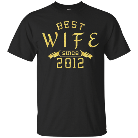 Womens Best Wife Since 2012 - 5 Years Anniversary Gift Shirt_Black