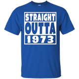 Straight Outta 1973 Funny 44th Birthday Party T-Shirt_Black