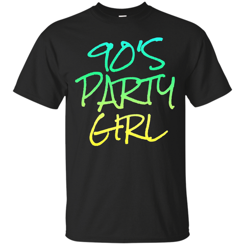 Womens 90's Party Girl disco retro girls funny t-shirt_Black