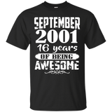 September 2001 - 16th Birthday Gifts Funny Tshirt_Black