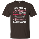 They Call Me Aunt Cute Funny Family Gift T-Shirt Auntie tee_Black