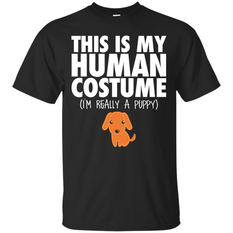 This Is My Human Costume I'm Really A Puppy Halloween Shirt_Black