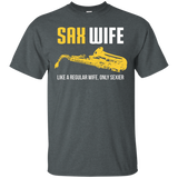 Saxophone Wife Shirt, Funny Cute Marching Band Gift_Black