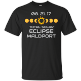 WALDPORT OREGON Solar Eclipse Souvenir Gift T Shirt_Black