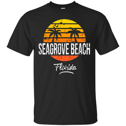 Seagrove Beach Florida Vintage T Shirt Retro Beach Style_Black