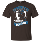 I'd Rather Be Playing Paintball Funny T Shirt_black=