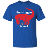 T Rex The Struggle Is Real Pizza Funny T Shirt_Black