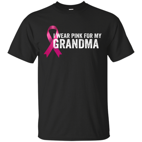 I Wear Pink For My Grandma Breast Cancer Awareness Shirt_black=