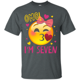 OMG I'm Seven T-shirt 7th Of Birthday Girl Born in 2010_Black