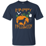 Cocker Spaniel Dog In Pumpkin Happy Halloween Day T-shirt_black