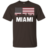 Miami FL American Flag Skyline T-Shirt_Black