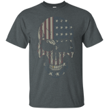Skull isolated on black background.USA flag on it_Black