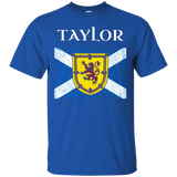 Taylor Scottish Clan Name T Shirt Coat Arms Lion Flag_Black