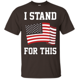 I Stand For This - I Don't Kneel American Waving Flag Shirt_black