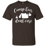 Womens Camp Hair Don't Care Shirt Funny Camping Tee_Black