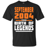 September 2004 13 Years Old Birthday Gift T-Shirt Made in_Black