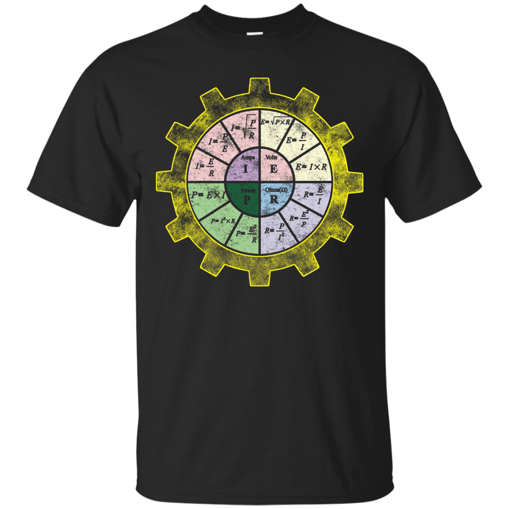 Ohms Law Shirt-Ohms Law Diagram-Electrical Engineer T Shirt_Black