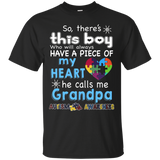 There's This boy-He call me Grandpa - Autism Awareness shirt_Black