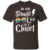 NO ONE SHOULD LIVE IN A CLOSET SHIRT_Black
