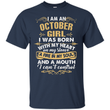 Womens I Am An October T-Shirt_Black