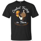 Coolest Turkey In The Town Men Women Thanksgiving Day Tshirt_black