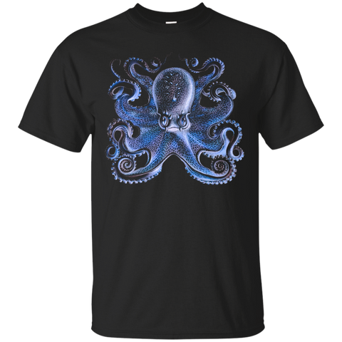 Octopus Colorful Vintage Kraken Giant Squid T Shirt_Black