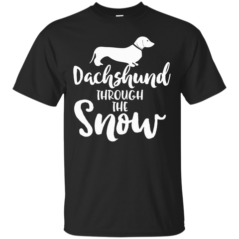 Dachshund Through The Snow Funny Christmas Holiday T-shirt_black=