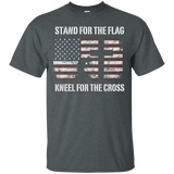 Stand For The Flag Kneel For The Cross American Flag T-shirt_black=