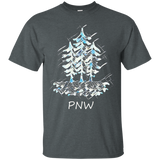 Womens Pacific Northwest PNW T-Shirt ~ Mid Winter Frost~_Black