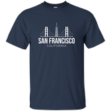 San Francisco SF Bay Area California Skyline T Shirt_Navy