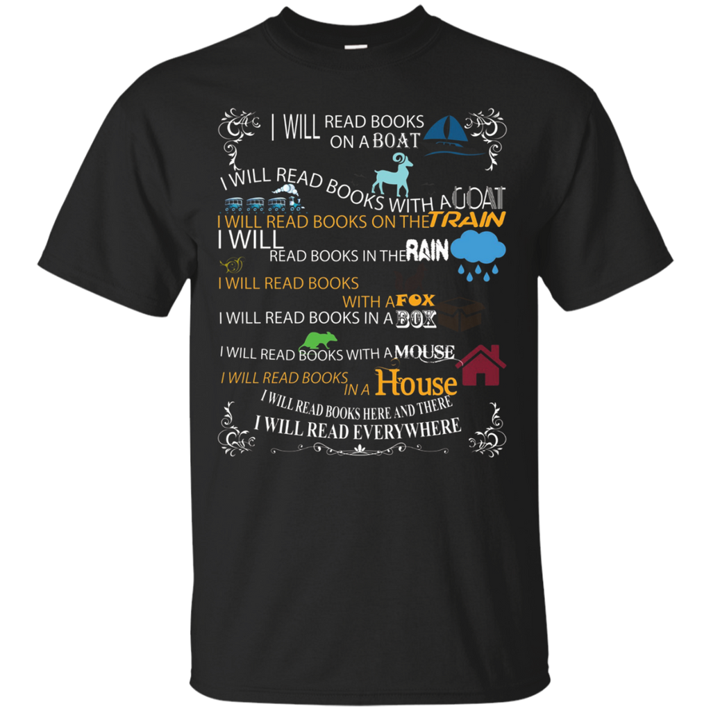 I Will Read Books On A Boat & Everywhere Reading T-shirt_black=