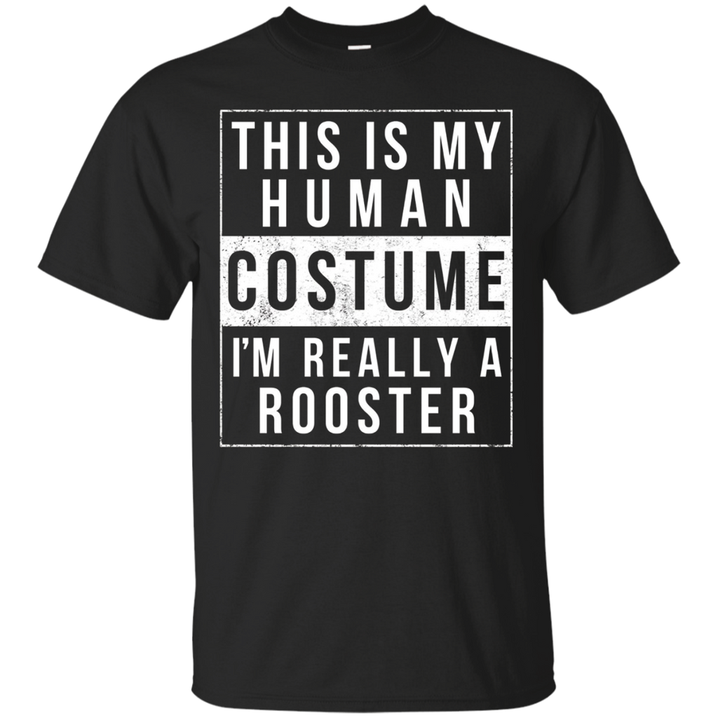 Rooster Halloween Costume Shirt Funny Easy for Kids Adults_Black