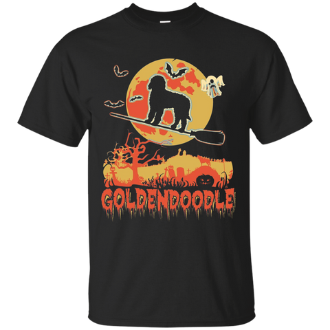 Vintage style goldendoodle Halloween shirt_Black