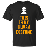 This Is My Human Costume Alien Halloween Funny T-shirt_black=