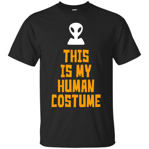 This Is My Human Costume Alien Halloween Funny T-shirt_black=