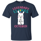 Legendary Llamas Are Born In October T-shirt Libra Kid