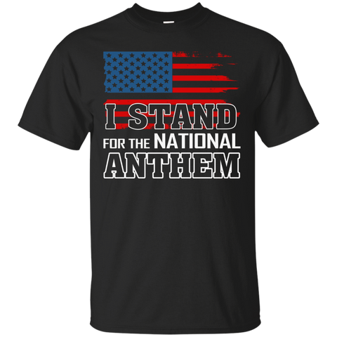 I Stand For The National Anthem Usa Flag Veteran T-shirt_black