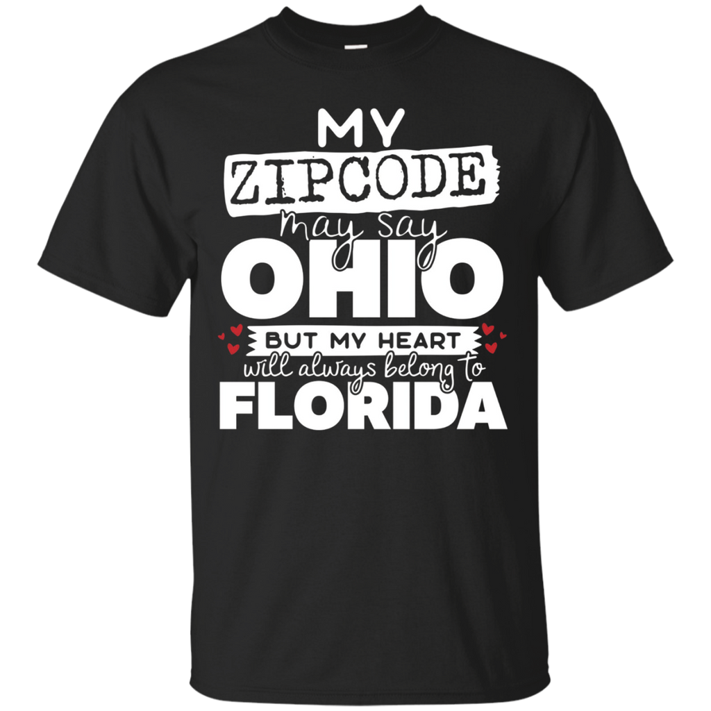 My Zip Code May Say Ohio But My Heart Is In Florida T-Shirt_Black