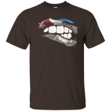 Sexy Biting Lips Hot Cuban Flag Cuban Pride T-Shirt_Black