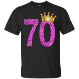 70th Birthday Shirt Princess Crown_black=