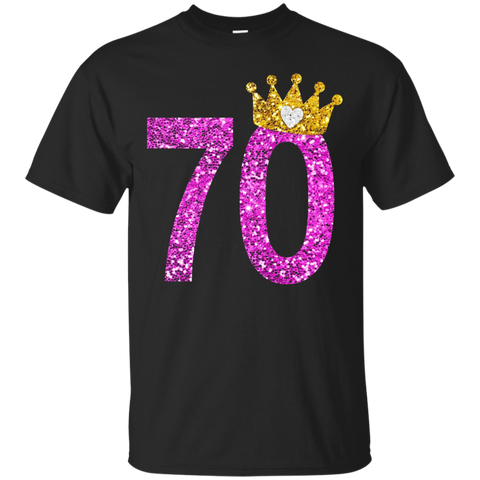 70th Birthday Shirt Princess Crown_black=