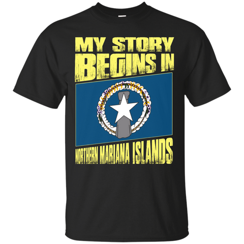 Story Begins In Northern Mariana Islands T-shirt_black=