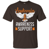 Support Leukemia Awareness Owl T-shirt Orange Ribbon_black=