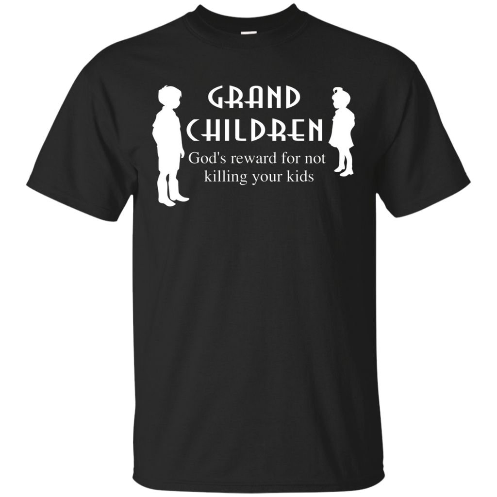 Funny Grandma T-shirt Grandchildren Are Gods Reward Shirt_black=