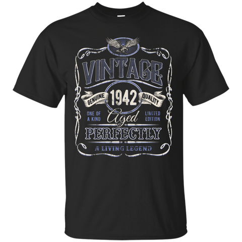 Vintage Premium Made In 1942 T-Shirt 75th Birthday Gift_Black