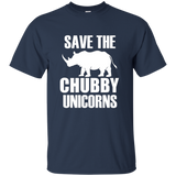 Save The Chubby Unicorns T-Shirt - Funny Unicorn Rhino Shirt_Black
