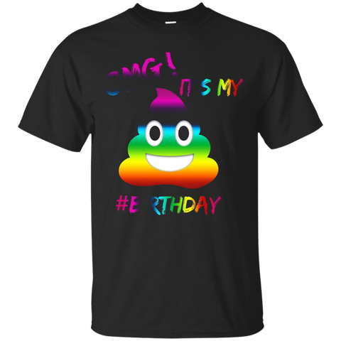 OMG! It's My Birthday Colorful Pile Of Poop tShirt_Black