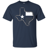 Thin blue line lone star of texas police support t shirt_Black