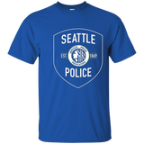 Seattle Police Dept Shield Badge T Shirt Tee_Navy